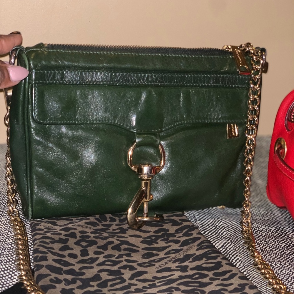 Rebecca Minkoff Mini Mac bag Forest Green/ Gold